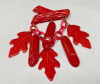 BP158  red bakelite leaves and logs charm pin